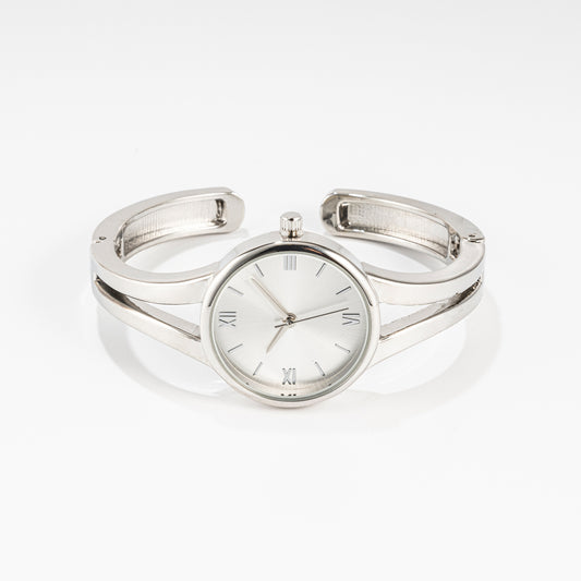 Simple Silver Tone Cuff Watch