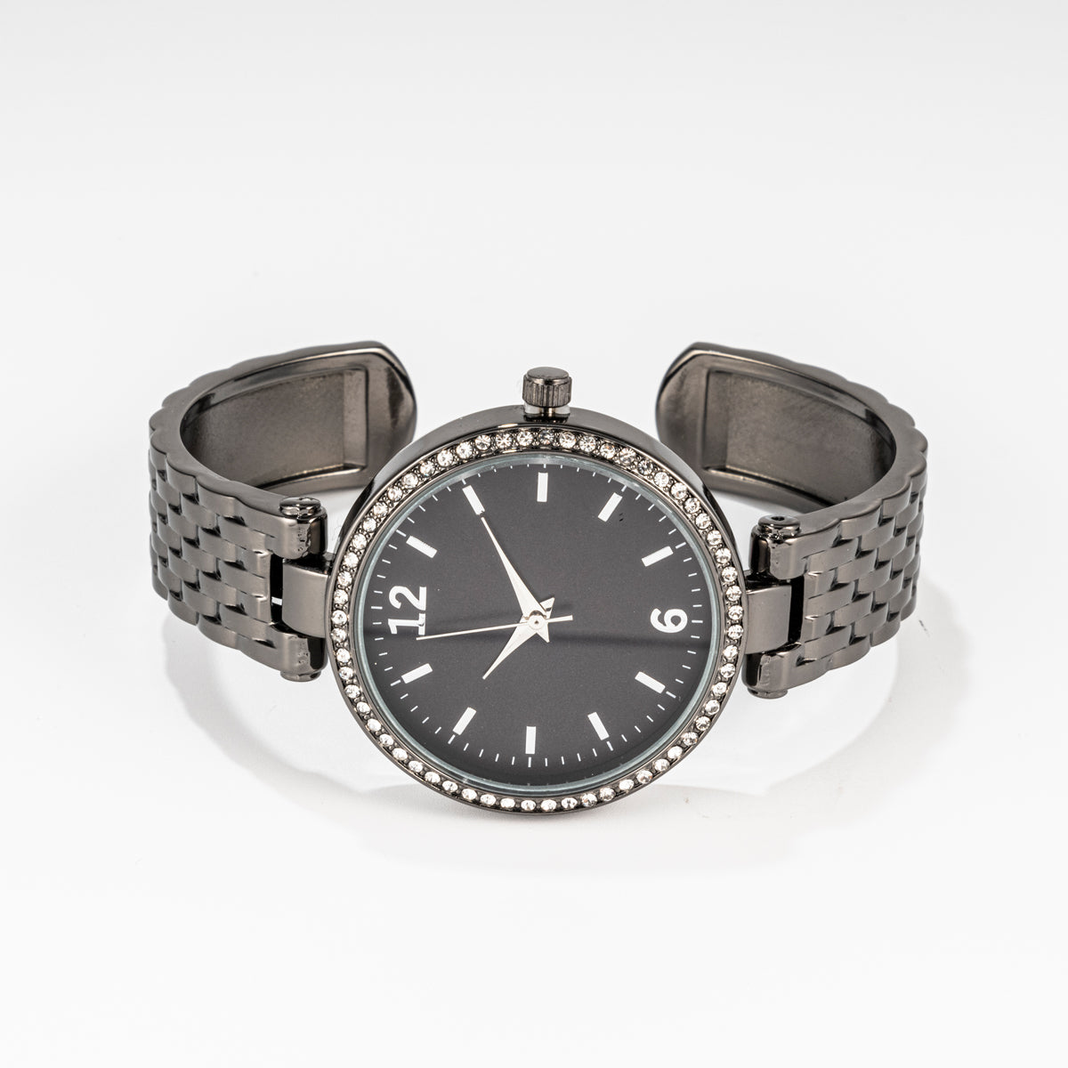 Gunmetal Bling Cuff Watch