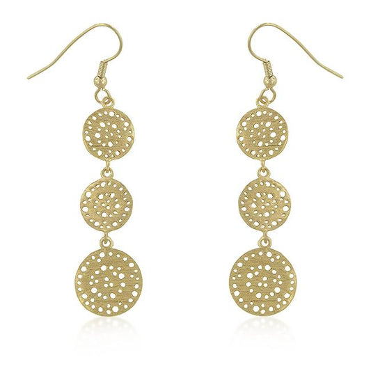 Golden Filigree Circle Earrings