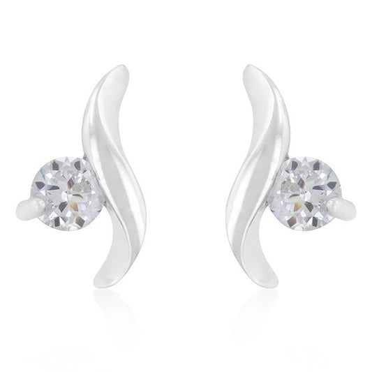 Twisting Solitaire Cubic Zirconia Earrings