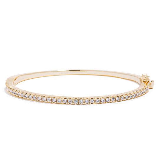 IPG Gold Plated Stainless Stackable CZ Bangle