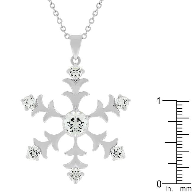 Rhodium Plated Snowflake Pendant