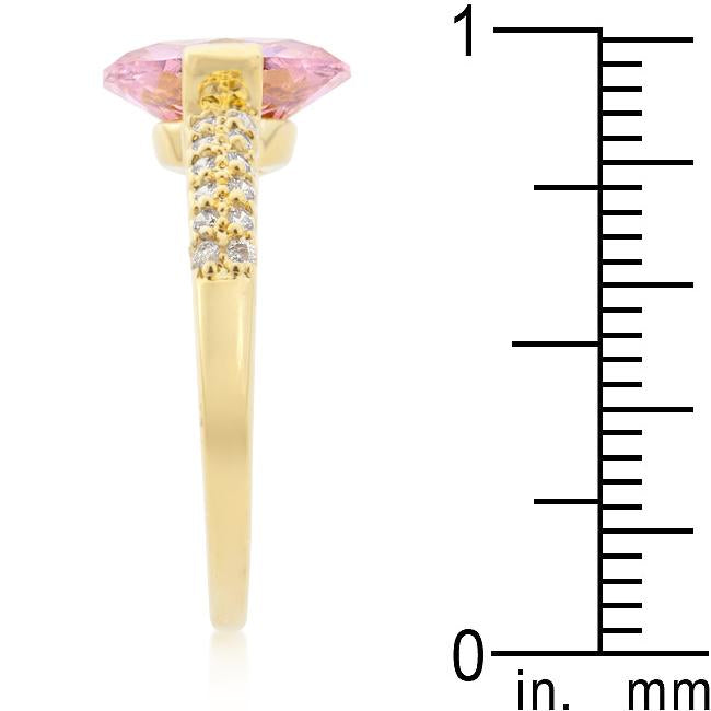 Pink Oval Cubic Zirconia Engagement Ring