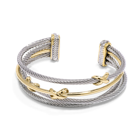 Adjustable Mixed Metals Cuff Bracelet