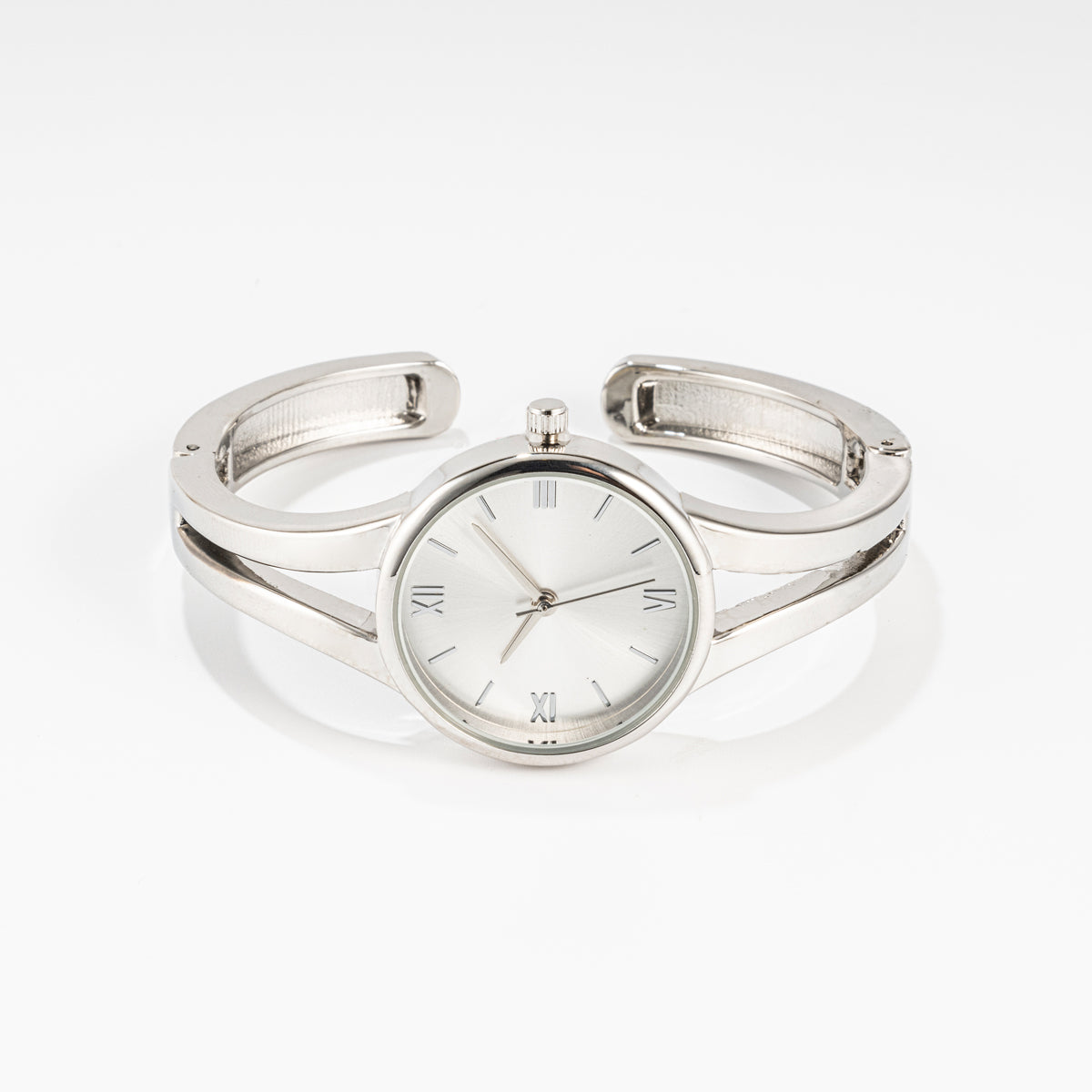 Simple Silver Tone Cuff Watch