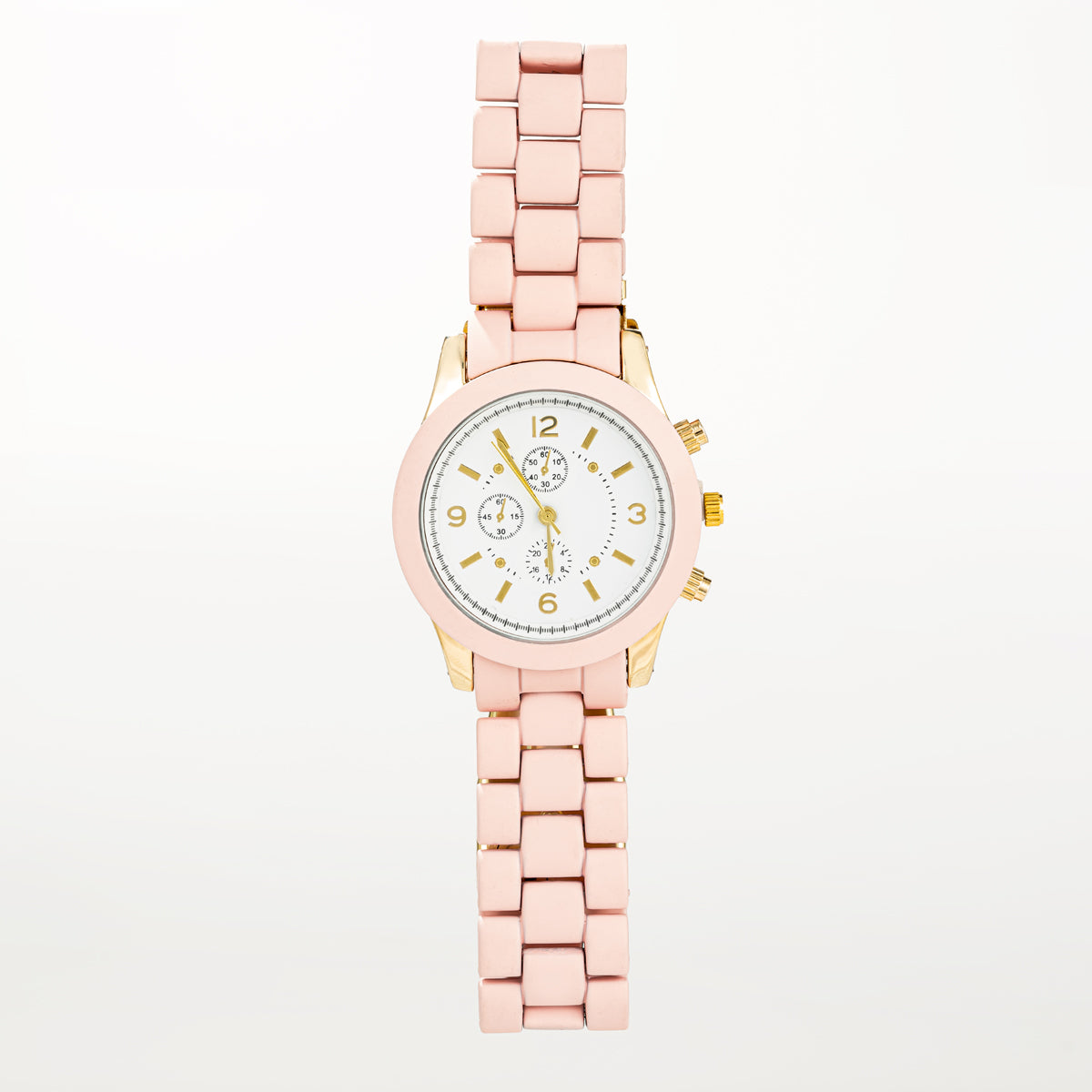 Light Pink Watch With Crystal Accents