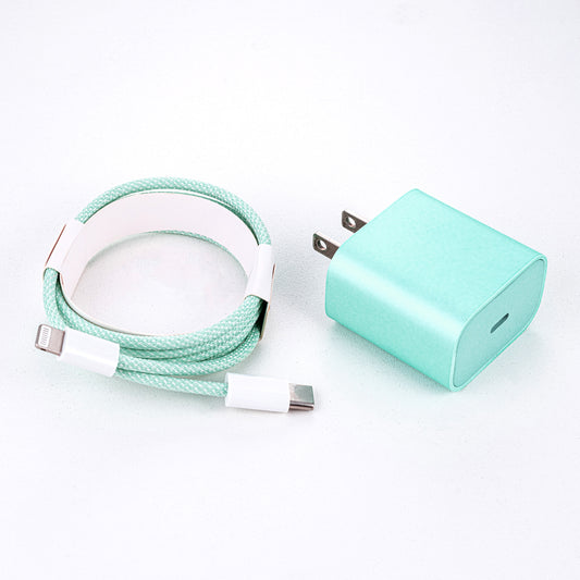 Pearlescent Mint 20W USB-C To Lightning Charger