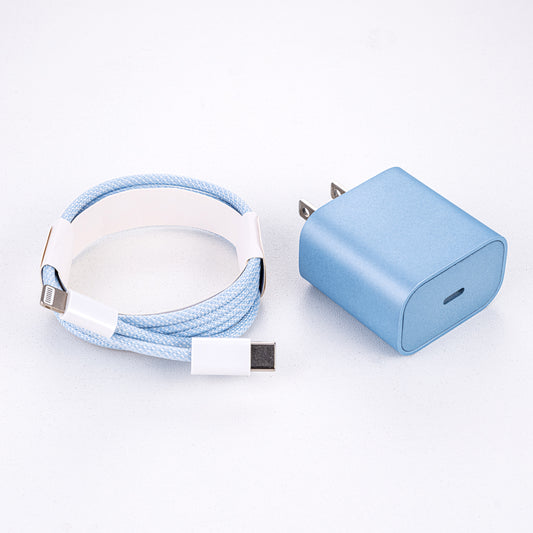 Pearlescent Blue 20W USB-C To Lightning Charger