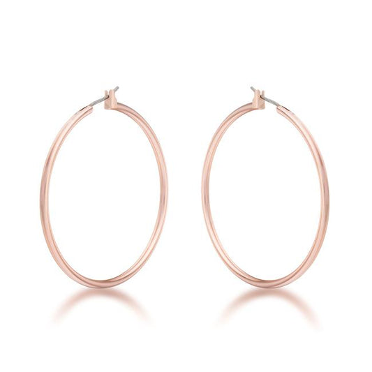 45mm Rose Gold Plated Hoop Earrings