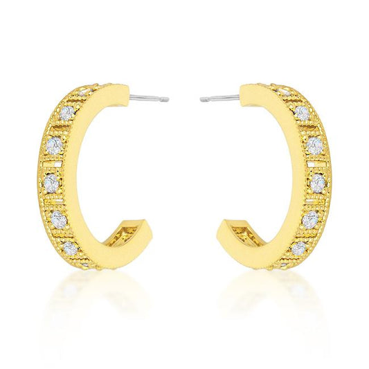 Roma Goldtone Finish Hoop Earrings