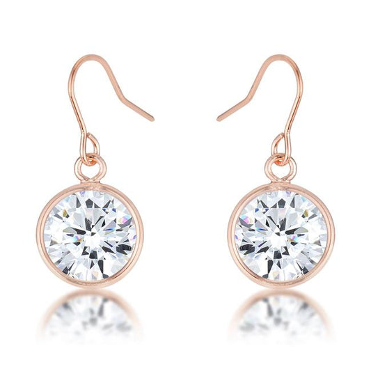 5.5 Ct Rose Gold CZ Drop Earrings
