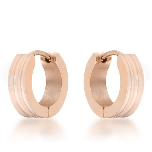 Marlene Rose Gold Stainless Steel Small Hoop Earrings