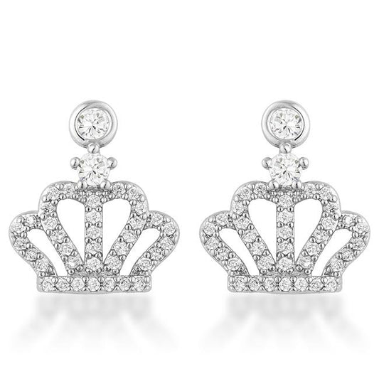 0.5 Ct Rhodium Crown CZ Earrings