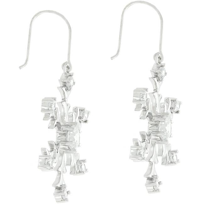 Silver Snowflake Dangle Earrings