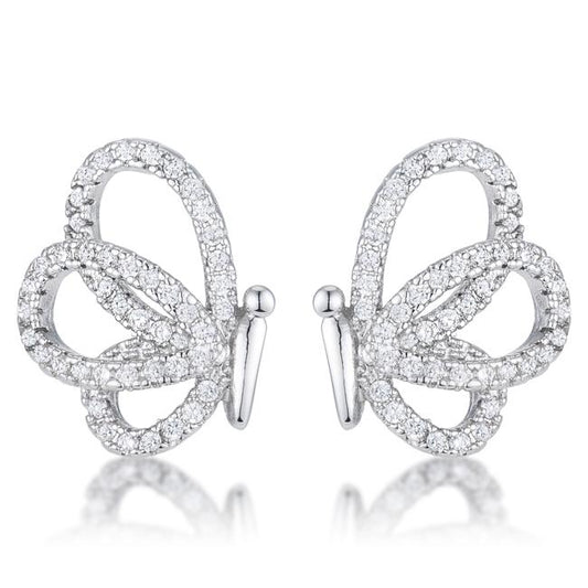 .45 Ct CZ Butterfly Stud Earrings
