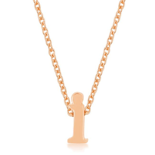 Rose Gold Finish Initial I Pendant
