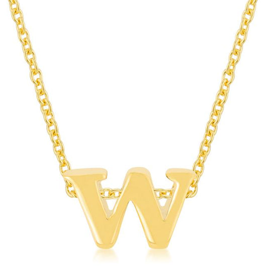 Golden Initial W Pendant