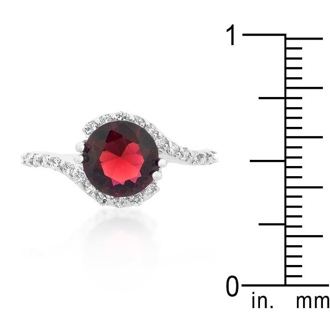 Red Swirling Engagement Ring