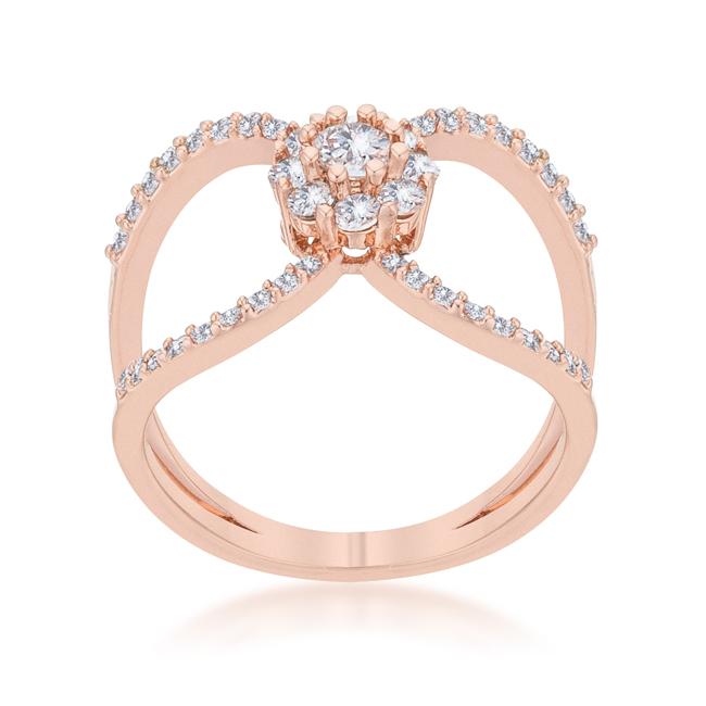 Joyce 0.4ct CZ Rose Gold Delicate Floral Wrap Ring